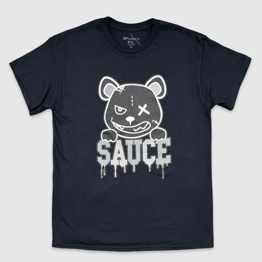 Black Sauce Bear Graphic Tee with bold bear design