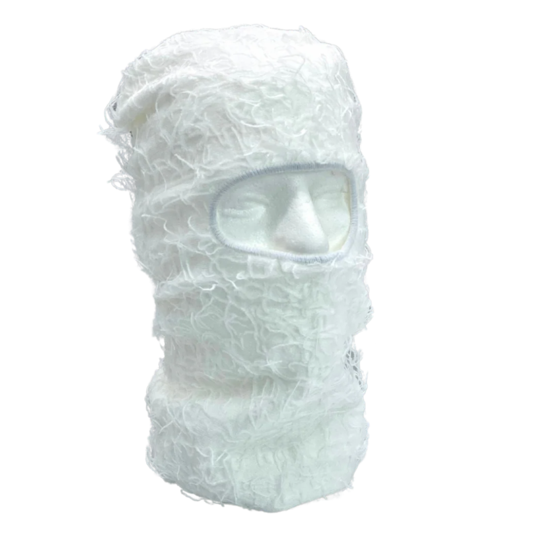 White balaclava on a white background